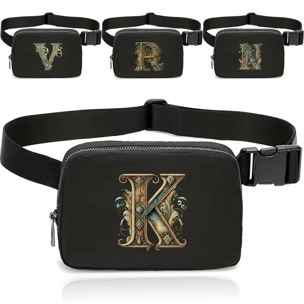Waist Bag Sports Leisure Storage Case Canvas Material Chest Shoulder Strap Bags Graphic Letter Series Outdoor Fitness Bags