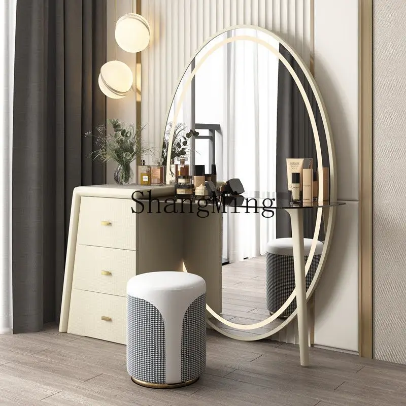 

FG minimalist dresser light luxury floor-to-ceiling large makeup mirror bedroom makeup table storage integrated cabinet