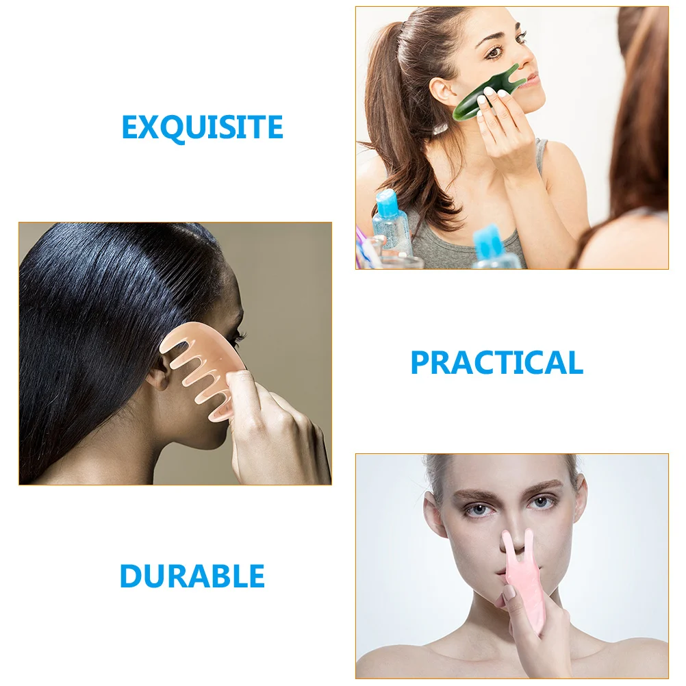 

1 комплект, инструмент для массажа лица, эргономичная доска Гуаша для глаз, носа, шеи, плеч, кожи головы, портативный инструмент для красоты, руководство