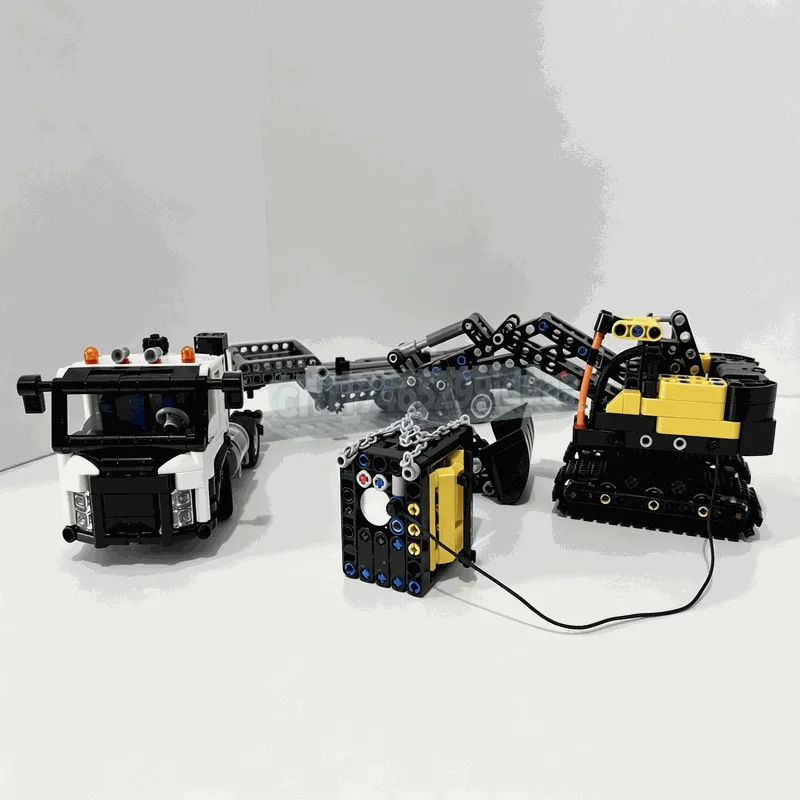1066PCS MOC City Engineering Mini Truck And Excavator Heavy Vehicle Model Building Blocks Technical DIY Custom Puzzle Toy Gift