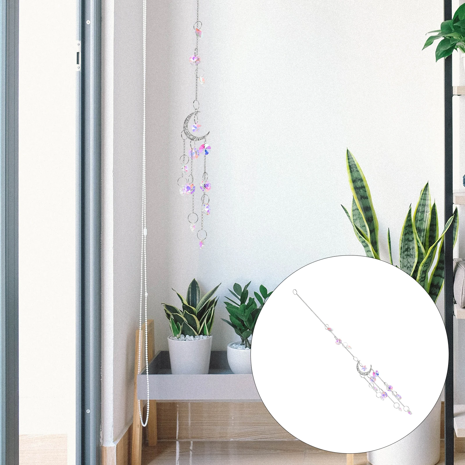 

Crystal Moon Star Sun Catcher Pendant Premium Delicate Chic Wall Hanging Decorative Ornament For Home Office Garden Car Living