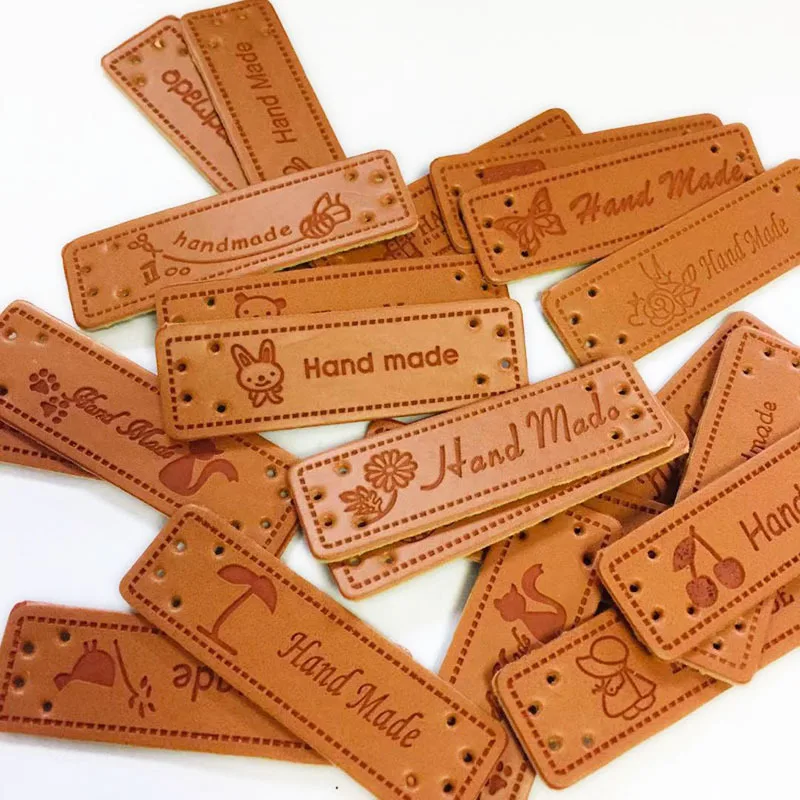 5x1,5 см, 25 стилей, 20 шт./лот, нашивки из искусственной кожи для одежды, сумки, шляпы, шарфа, сделай сам, Zakka, швейные аксессуары, пришивные украшения ручной работы