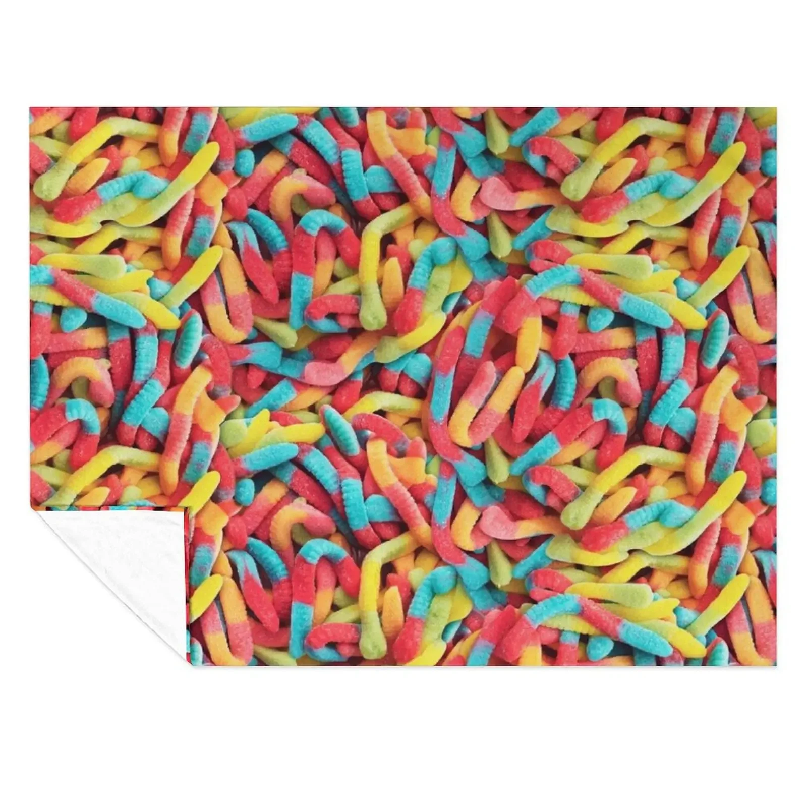 

Neon Sour Gummy Worm Pattern Throw Blanket Sofa Throw for sofa Thermals For Travel sofa bed Blankets