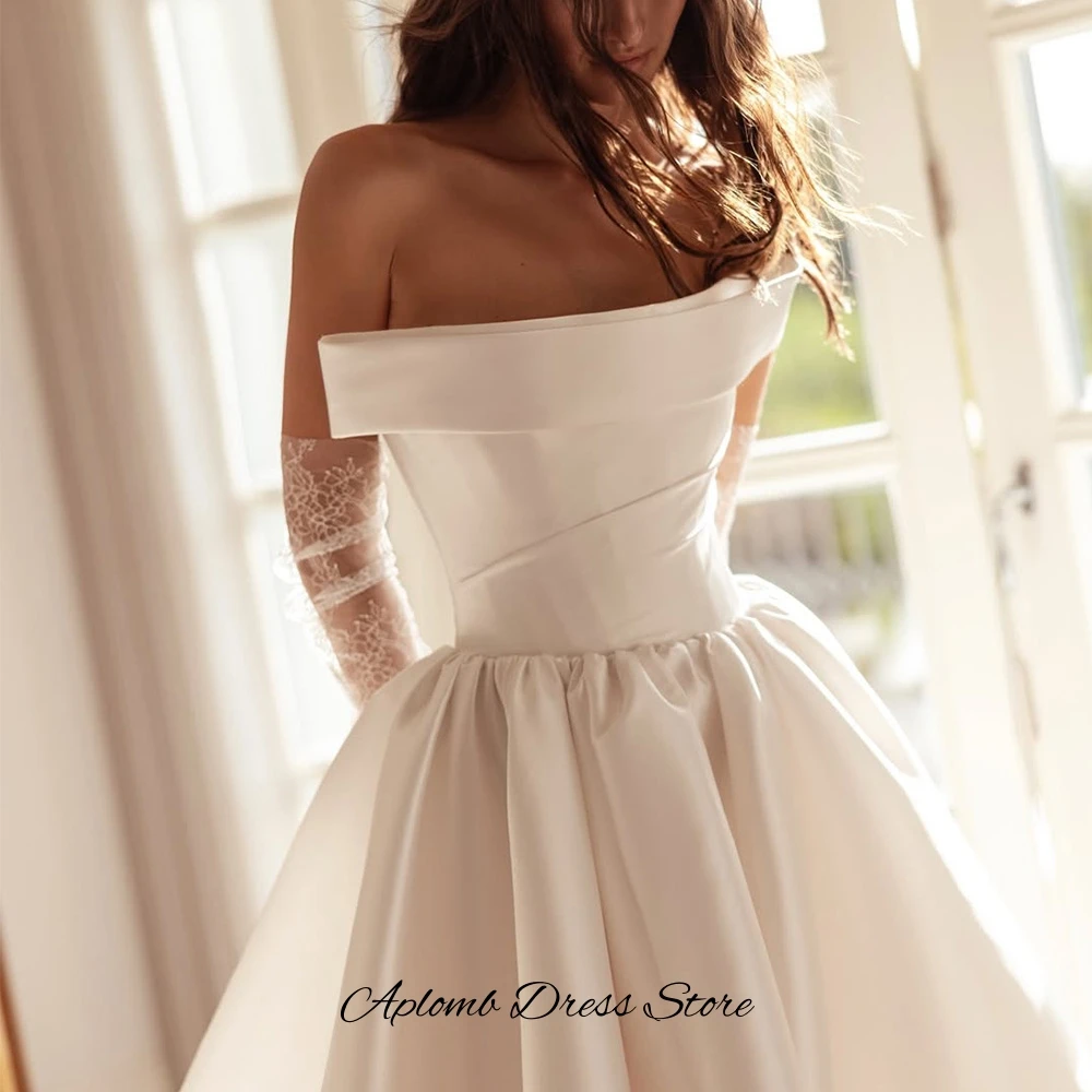 Modernes Trägerloses Ärmelloses Maßgeschneidertes Vestido De Novia Klassisches A-Linien Ärmelloses Brautkleid Formelles Hochzeitskleid mit Schnürung am Rücken