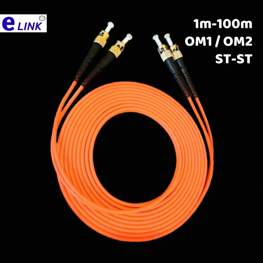 

fiber patch cord ST-ST OM1 OM2 duplex 20m 30m 100m ST DX Multimode cable 1m2m3m5m7m10m optical fibre jumper free shipping ELINK