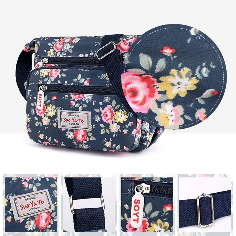 

Легкая нейлоновая сумка, повседневная и универсальная водонепроницаемая модная сумка через плечо с принтом большой вместимости для женщин.