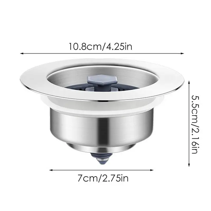 Ситечко для слива кухонной раковины, сетка для раковины, выдвижная пробка, пружинный дренажный раствор, Очистка для отеля, столовой, кухни