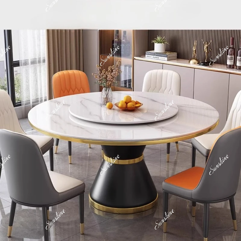 Slate, rotating disc, household marble, commercial hotel dining table and chairs