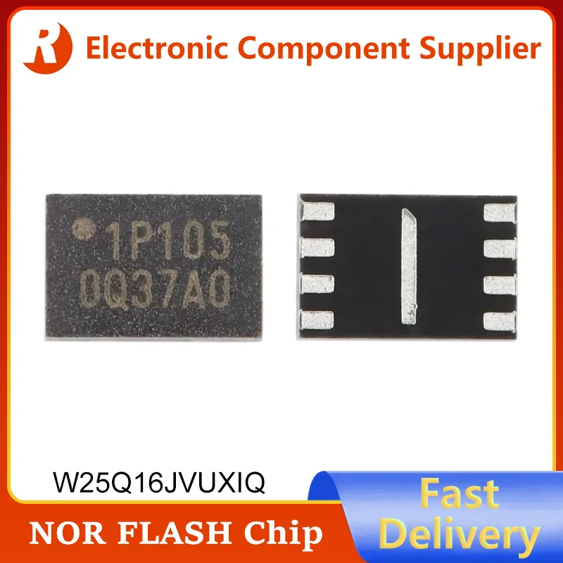 10Pcs W25Q16JVUXIQ UFDFN-8 W25Q16 JVUXIQ 1P105 Brand New 3V 16M-bit Serial Flash Memory With Dual/Quad SPI IC SMD NOR FLASH Chip