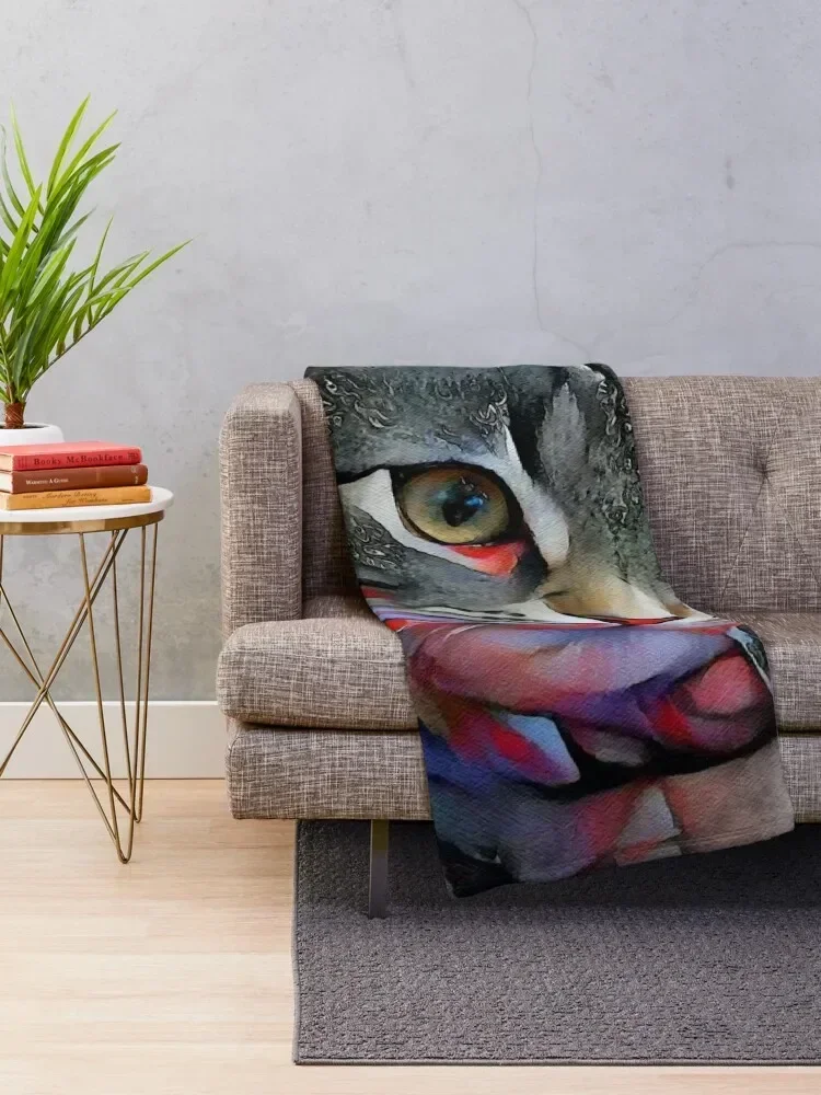 Herby, cat, cat, chat, lea roche paintings Throw Blanket funny gift Luxury Designer Polar Single Blankets