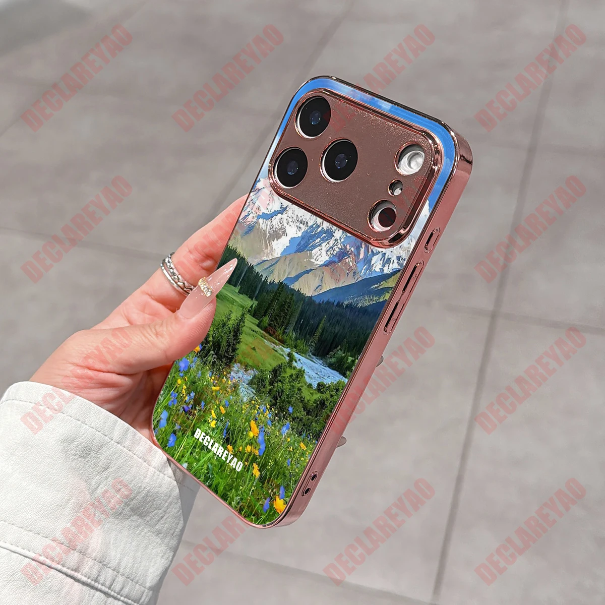 DECLAREYAO Custom Glass Case For iPhone 17 Air 16 16e 15 14 Plus 13 12 11 Pro Max X Xs XR 6 6S 7 8 SE 2020 2022 SE2 SE3 Cover view 2
