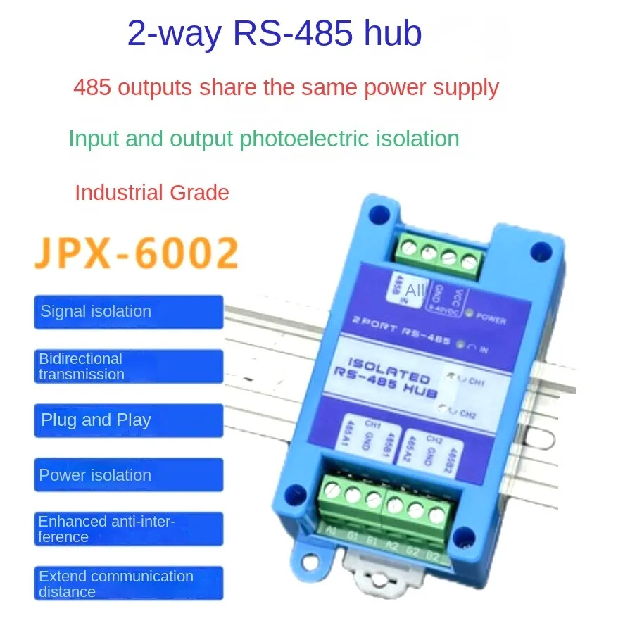 Industrial Grade 2CH 4CH 8CH RS485 Hub Full/Photoelectric Isolation Distributor Bus Division Expansion Lightning Protection