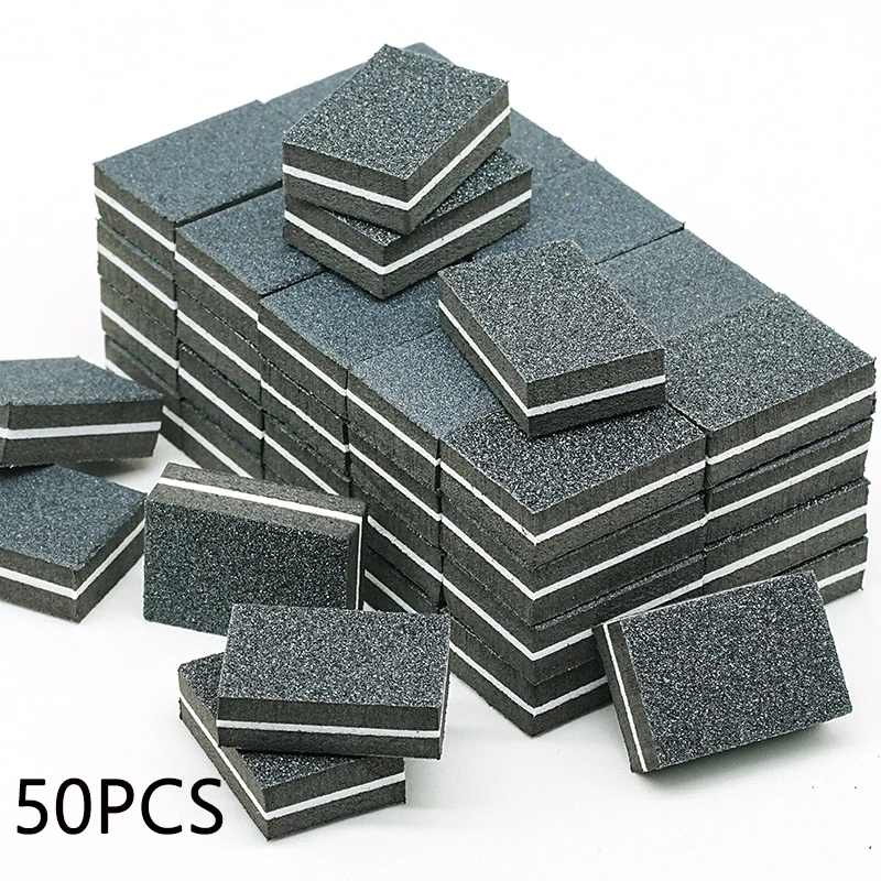 10/25/50Pcs Professional Mini Nail Art buffer 100/180 Sandpaper Manicure Sanding Polishing Nails File Grinding Equipment Tool