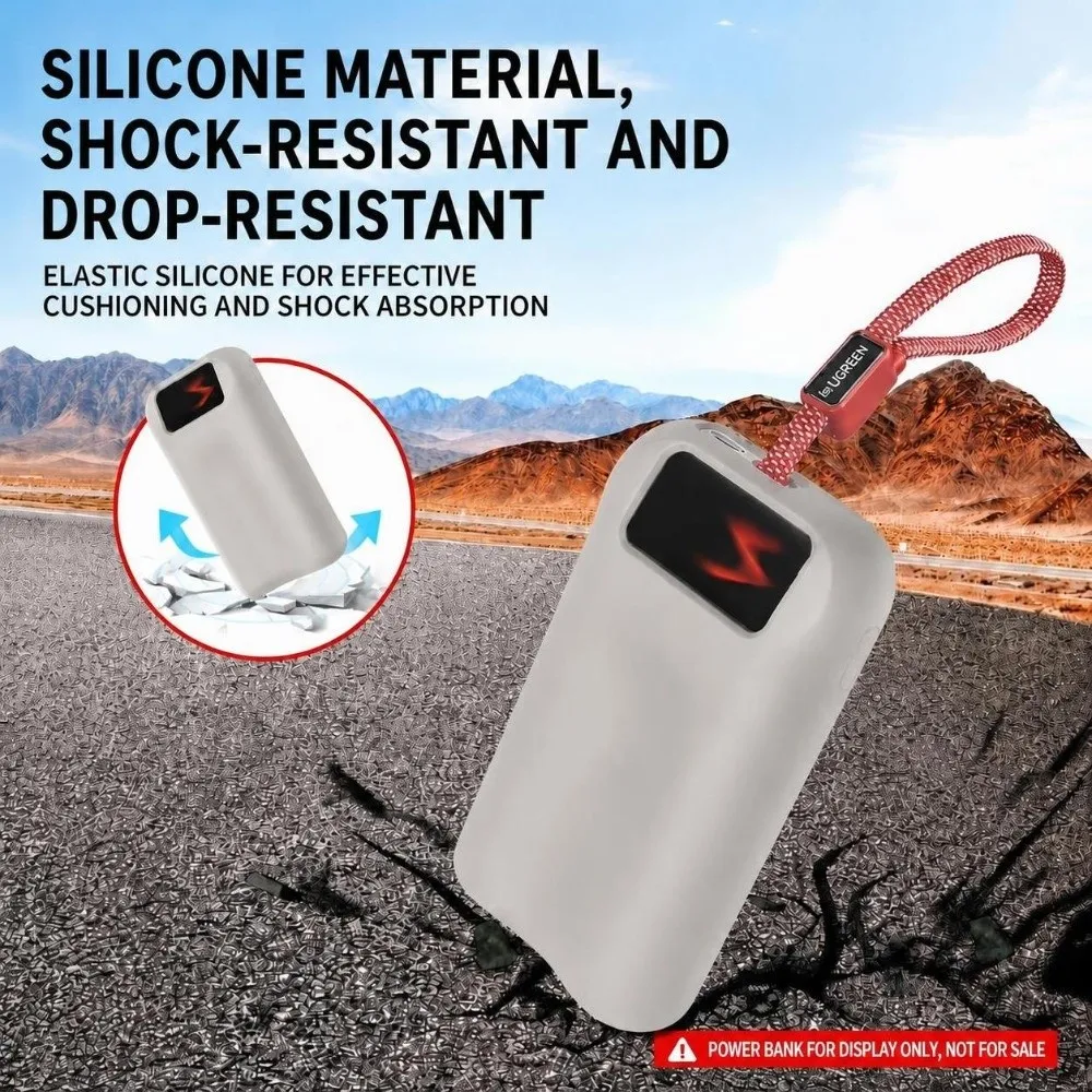 Silicone Protective Case Dustproof Shockproof Protective Cover Portable Soft Shell for UGREEN P6 PB610 45W 10000mAh Power Bank