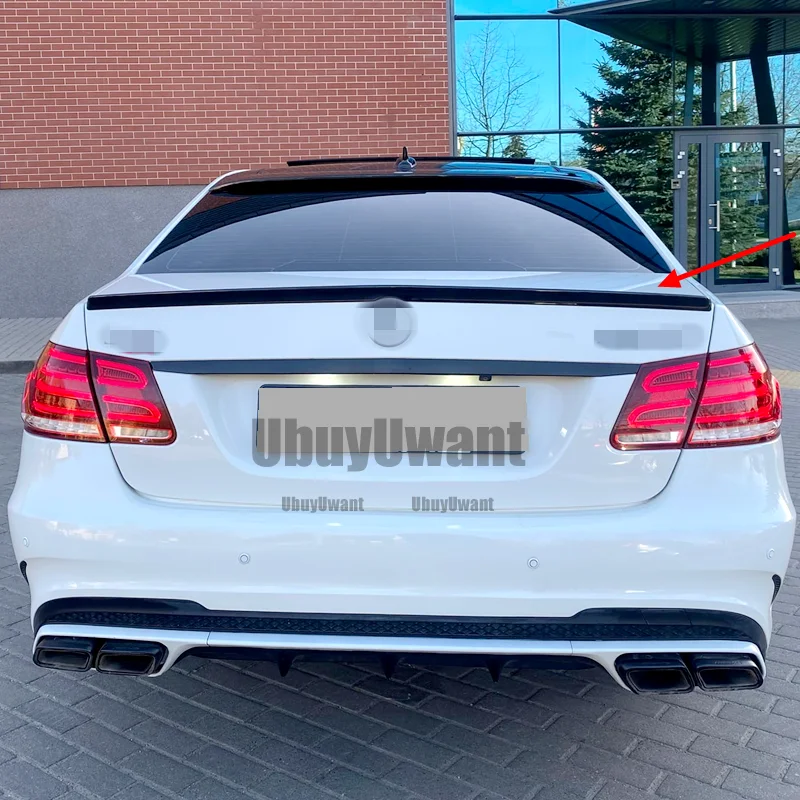 Real Carbon Fiber Trunk Spoiler for Benz E Class W212 4-Door Sedan 2010 - 2016 E200 E220 E250 E300 E350 E400 E500 E63 AMG