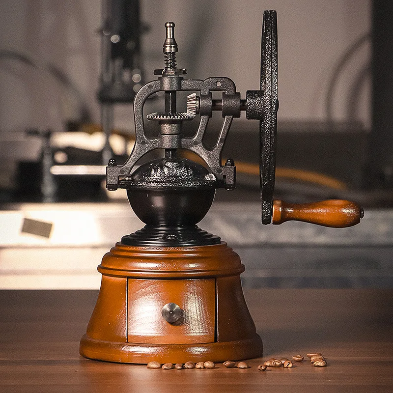 Classic Castle Hand Coffee Grinder, Retro Large Handwheel Mill