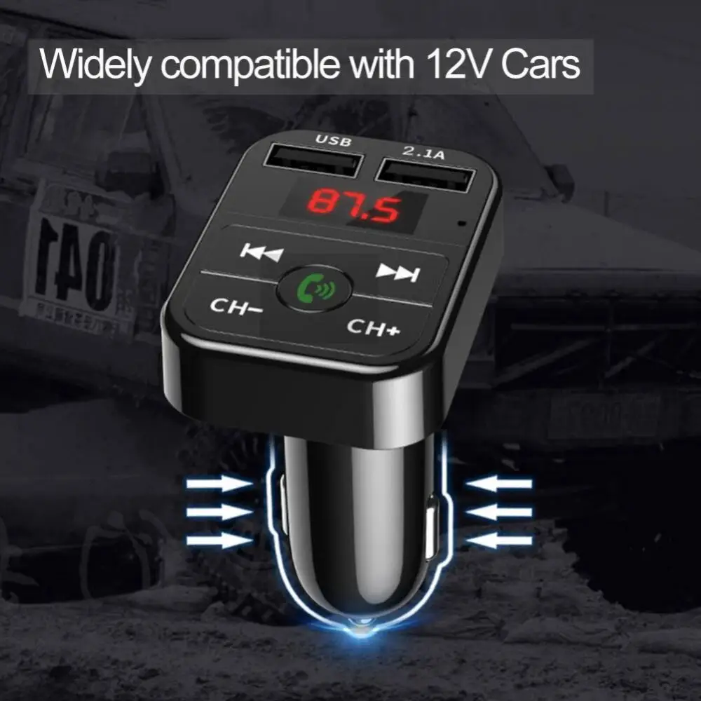 Car Kit Handsfree Wireless Bluetooth  5.0 FM Transmitter LCD MP3 Player  Car Accessories Dual USB Charger FM Modulator