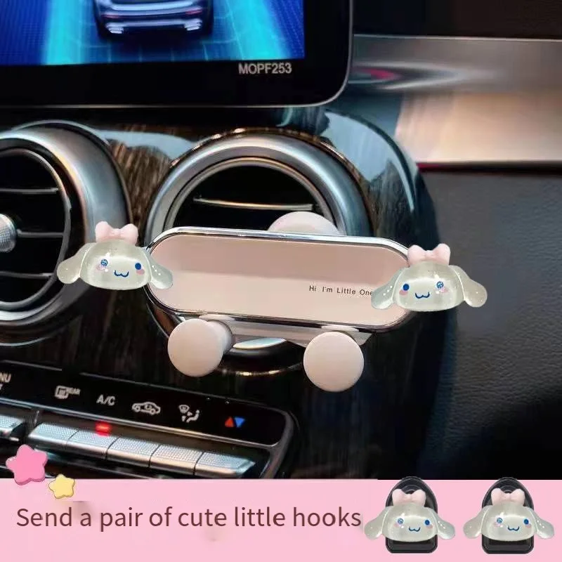 

Kawaii Sanrios Series Anime Cinnamoroll Cartoon Cute Car Air Outlet Creativity Multifunction Gravity Support Frame Universal Hot