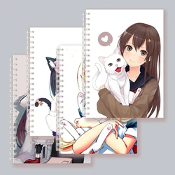 Cuaderno de espiral A5 para niña y gato, libreta de Anime, libro de notas, diario, Manga, Catgirl, Neko, Kemonomimi, Pose, Linda almohadilla de escritura Kawaii, regalos para niñas