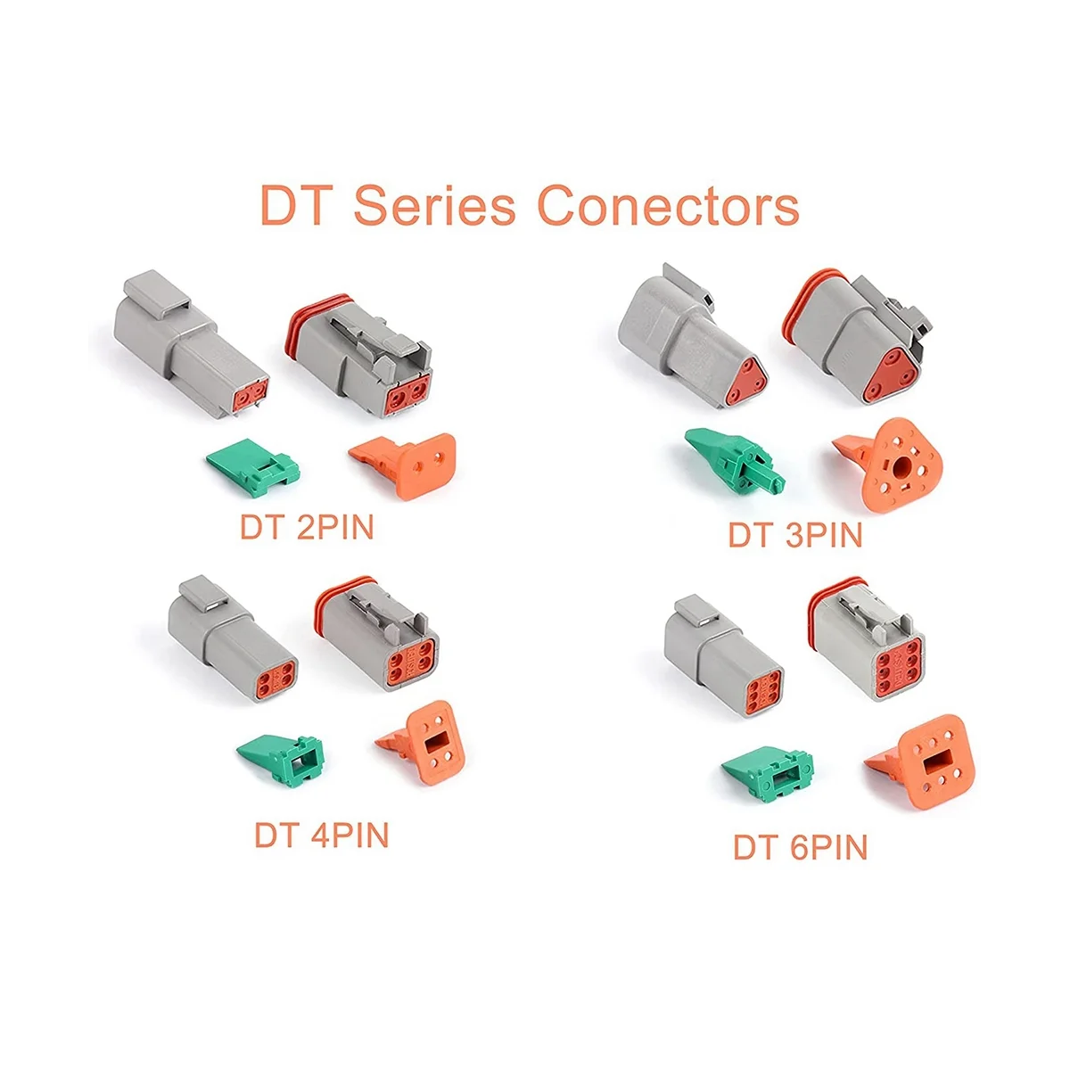 防水ワイヤーコネクタのキット,自動車の密封されたプラグ,2つのボックス,deutsch dt,DT06-2 3 4 6s DT04-2 3 4 6p