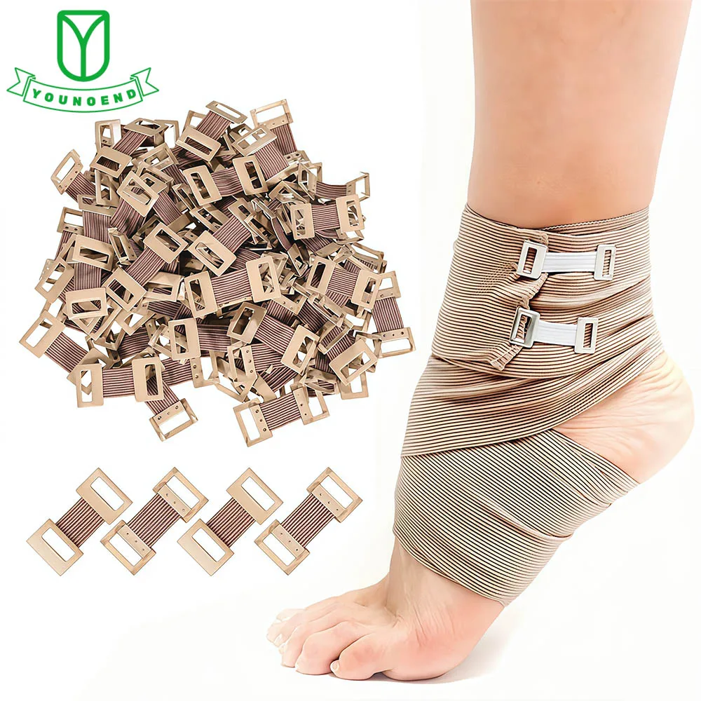 

10/20/30 шт. сменные эластичные бинты, эластичные металлические зажимы, фиксирующие зажимы, крючки, аптечка для спорта, белый/кофейный