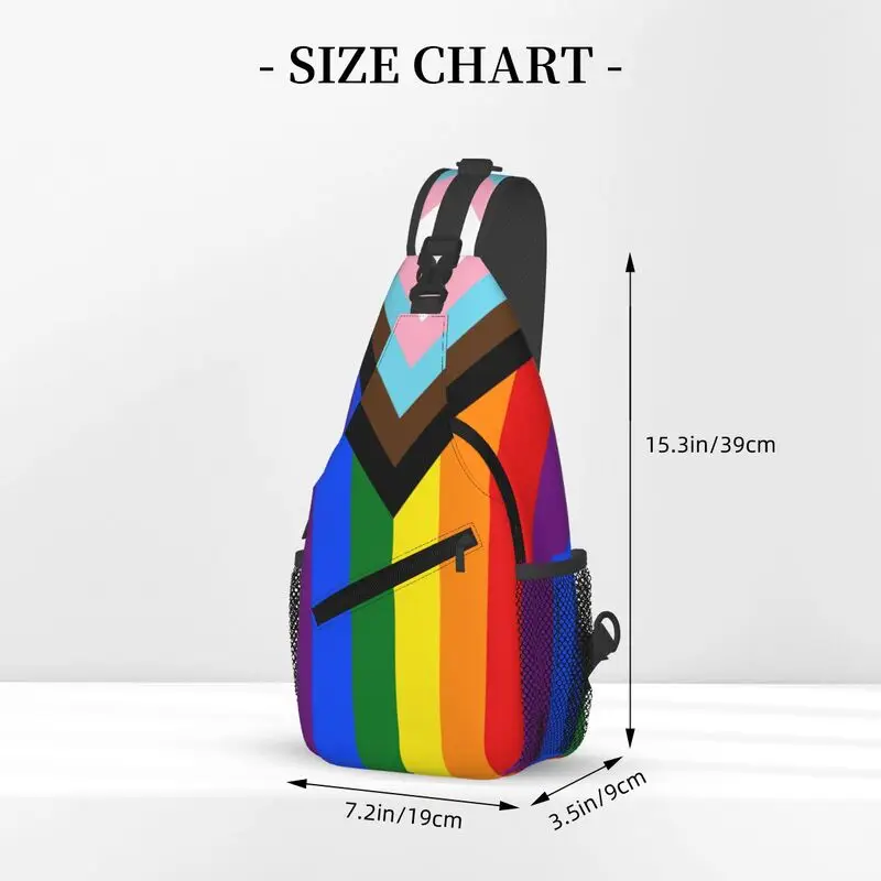 Mochila personalizada LGBT Progress Pride Flag Sling Bags para viajes, senderismo, Gay, lesbiana, pecho, bandolera de hombro, Daypack