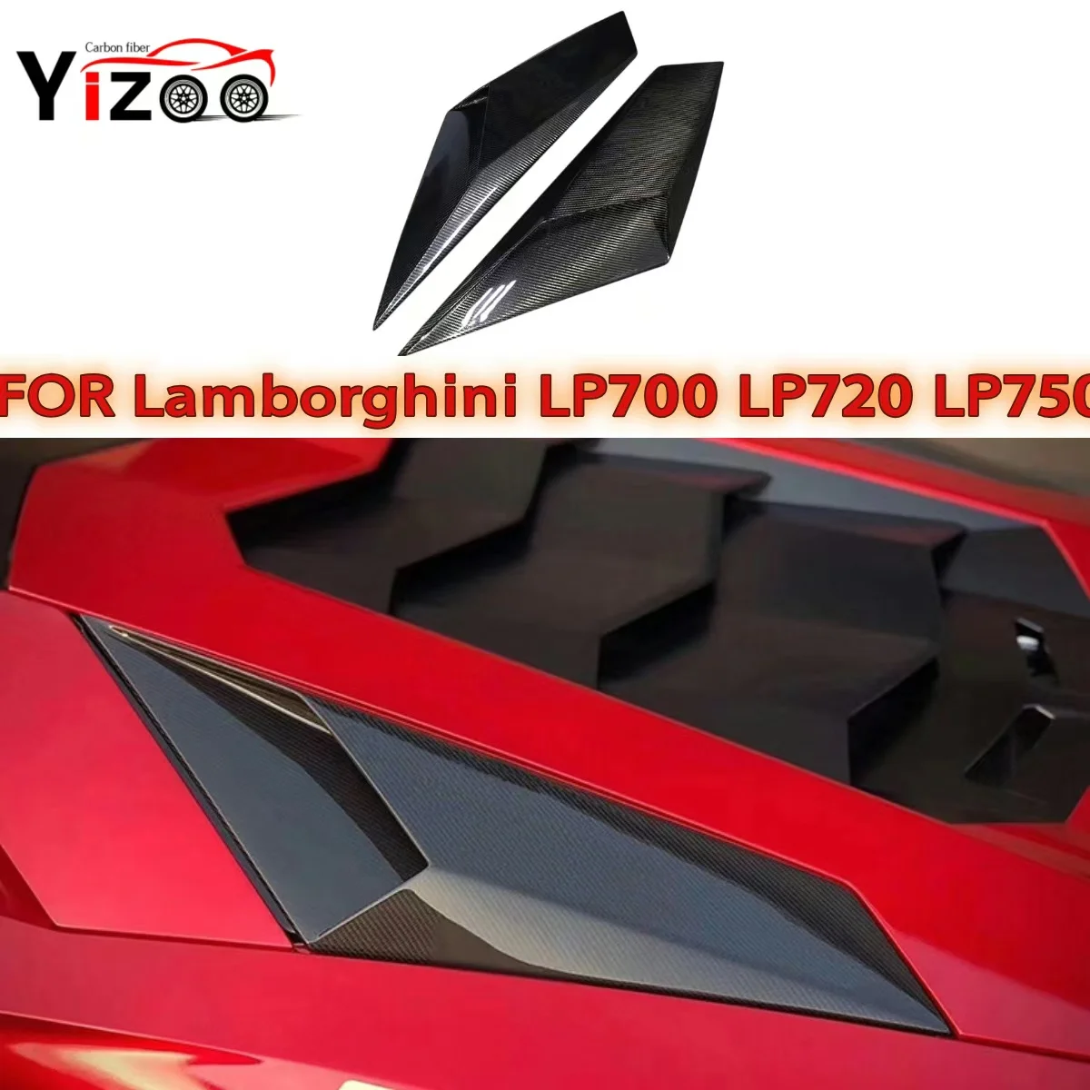 For Lamborghini LP700 LP720 Carbon Fiber 750 SV Style Side Vent Fender Carbon Fiber Flaps Apron Air Intake Duct Rear Cover Trim