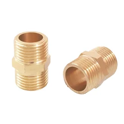 M14x1.5 M16x1.5 M18x1.5 Metric Male to Male Thread Brass Equal Pipe Fitting Hex Nipple Connector Adapter
