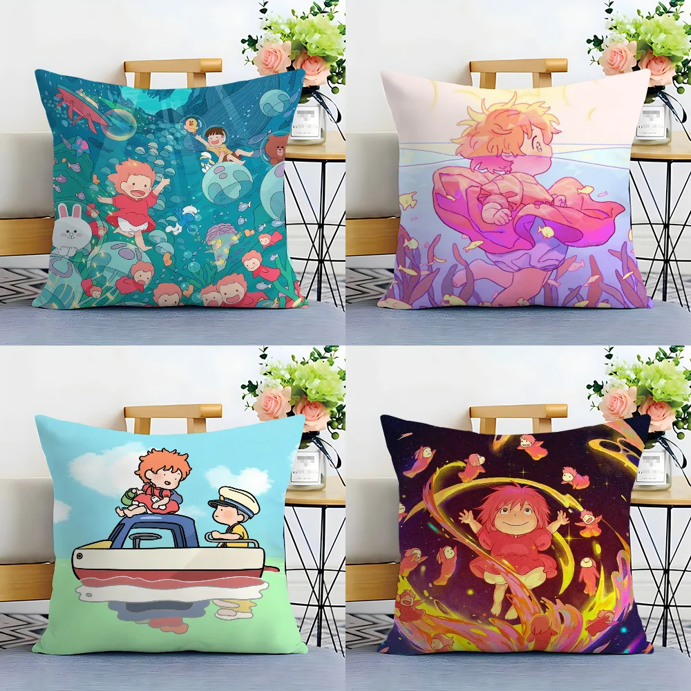 Cartoon P-PonyO on-the CliffS Pillow Case Plush Fabric Soft  Pillowcase Double Sided Print Cushion Cover Household Gifts