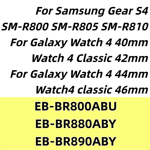 100% New EB-BR800ABU EB-BR880ABY EB-BR890ABY Battery For Samsung Gear S4 Watch 4 40mm/42mm 44mm/46mm Smart Watch Batteries+Tools
