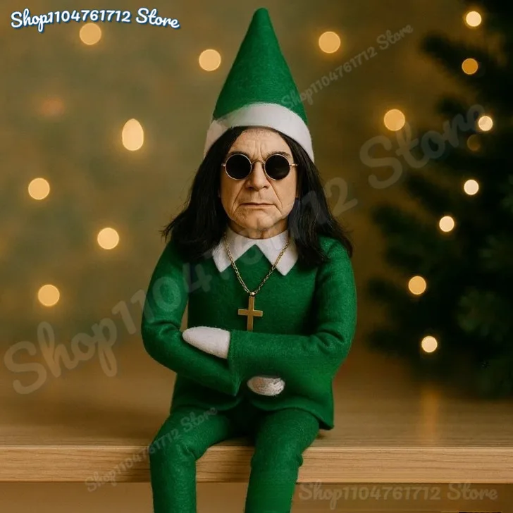 

New Ozzy Osbourne Christmas Elf Doll Mini Home Crafts Decorations, Christmas Ornaments for Party Decor, Gifts for Music Loveer