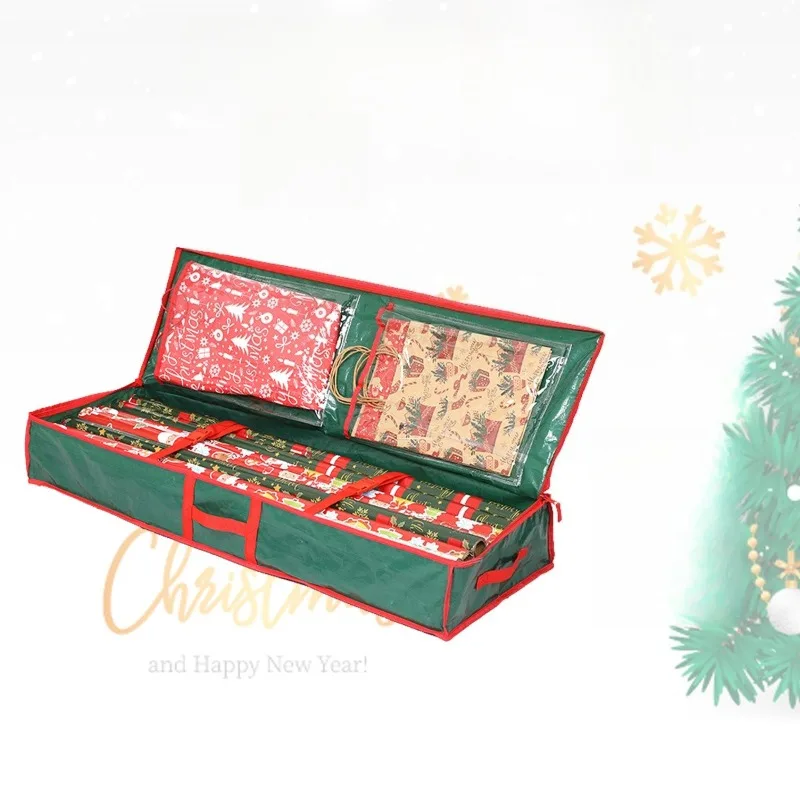 عيد الميلاد حقيبة التخزين عطلة هدية ورق التغليف التشطيب حقيبة عيد الميلاد كرتون لفة ورقة حقيبة التخزين 2025 جديد