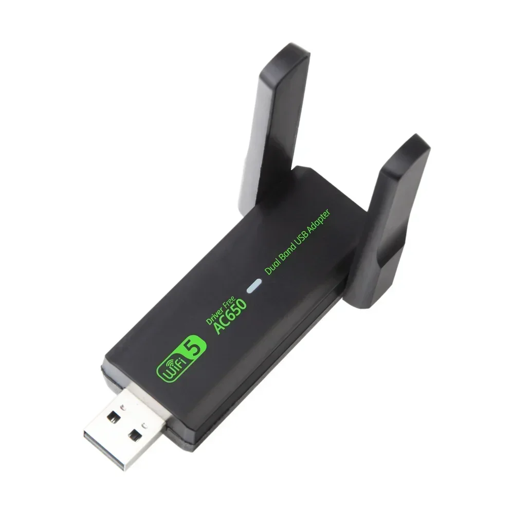 WiFi USB AC650 อะแดปเตอร์ Dual Band ไร้สาย USB2.0 การ์ดเครือข่าย Hot Spot Wi-Fi สําหรับ PC/แล็ปท็อปสําหรับ Win7/10/11 ไดร์เวอร์ฟรี