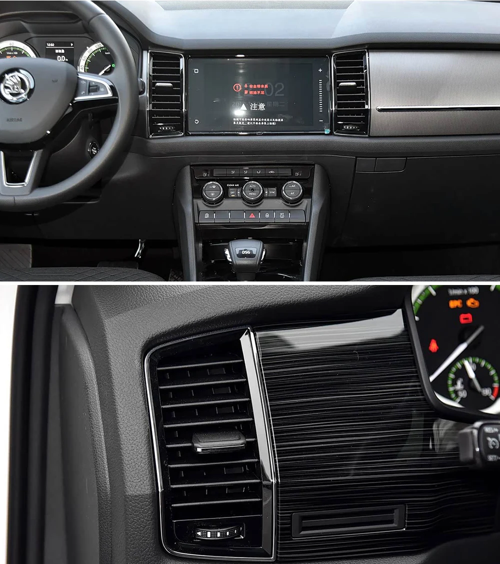 Innenraum-Armaturenbrett-Lüftungsgitter-Schiebeclip-Verkleidung für Skoda Kodiaq NS7 VRS RS Karoq Kodiak 2018-2022 56G820952A – Detail 5