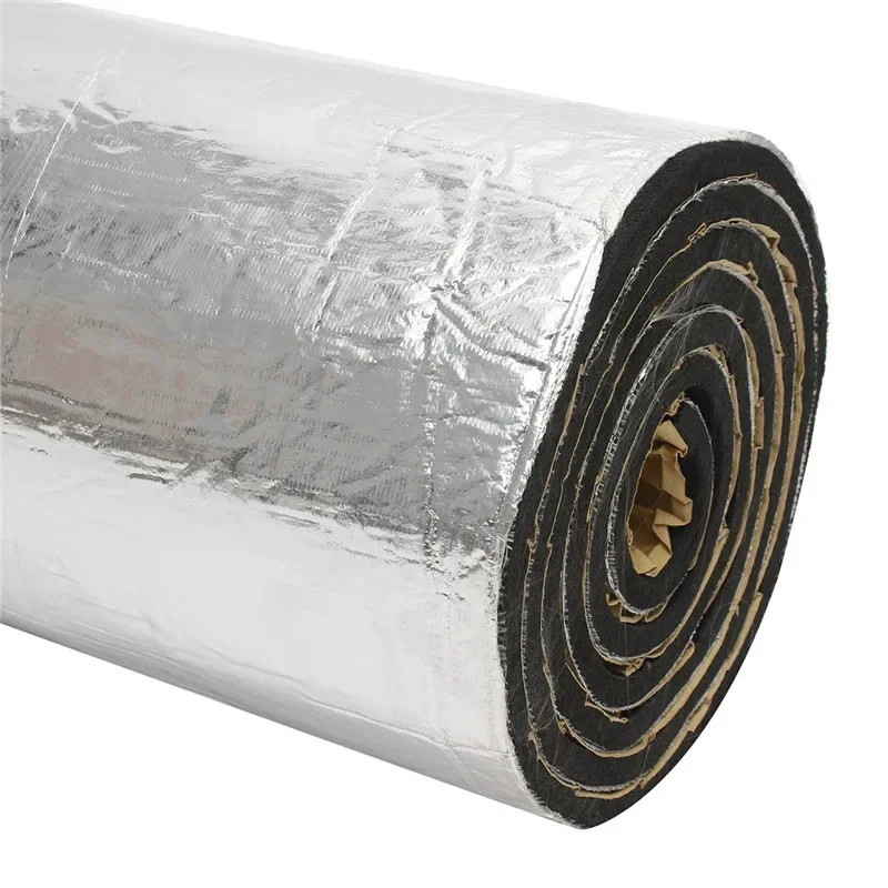 

10mm Thick Aluminum Fiber Muffler Cotton Car Auto Fender Heat Sound Deadener Insulation Mat Sound Proofing Mat Pad 400X100cm