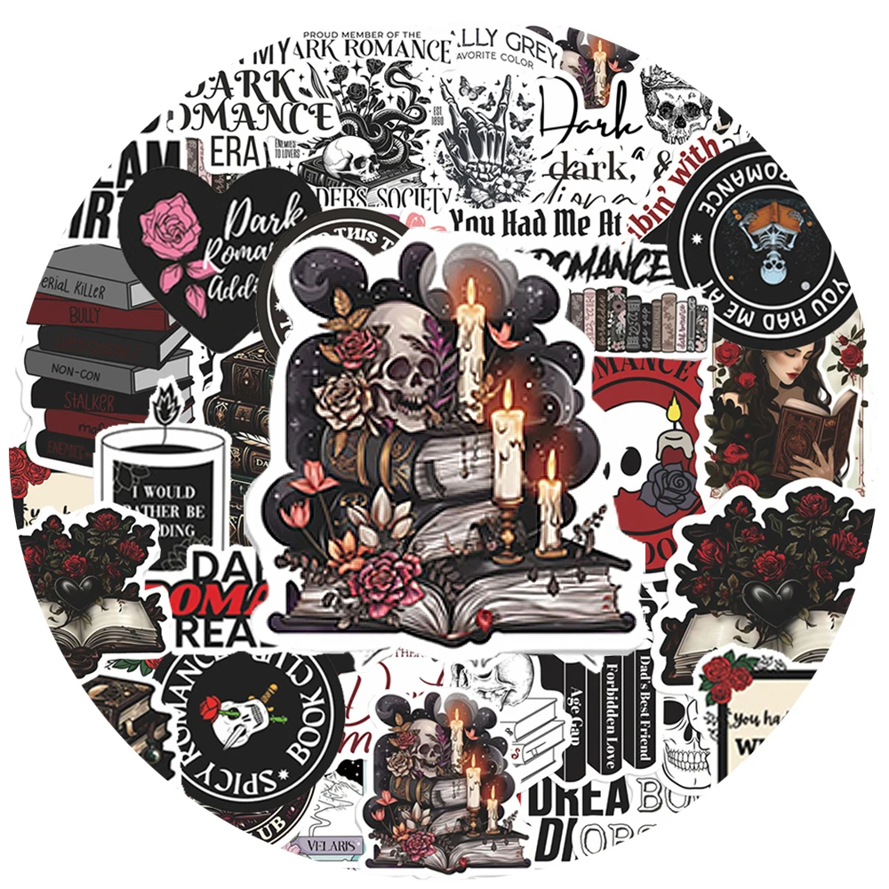 10/30/50 قطعة قارئ الرومانسية الداكنة ملصقات القوطية الجمالية الكتابة على الجدران ملصق DIY بها بنفسك محمول سجل القصاصات الغيتار كول الكرتون الشارات حزمة #3