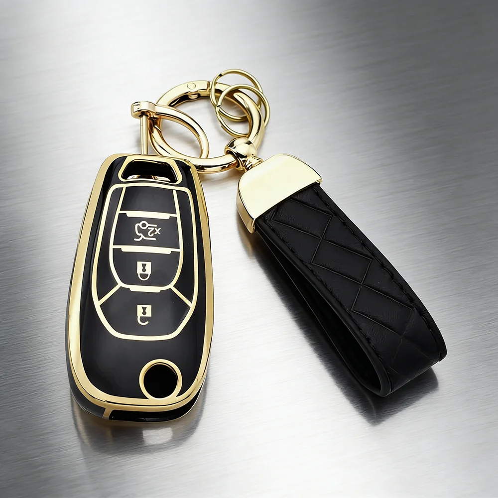 Funda Protectora de TPU para Llave de Auto Chevrolet Spin, Cobalt, Cross, Captiva, Onix, Onyx, LTZ, 3 Botones, Tipo Flip Inteligente