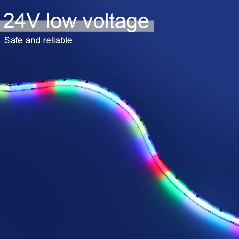 Imagem -06 - Endereçável Rgb Cob Led Strip Light Cor dos Sonhos Wifi Rgbic Smart Home Decor