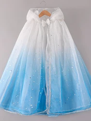 Children's Beach Cloak Thin Girls Colorful Princess Mesh Seaside Vacation Sunscreen Cloak Kids Cosplay Costume Tulle Capes