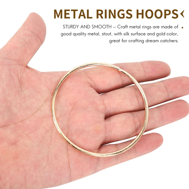 AA58 10 Pack 3 Inch Gold Dream Catcher Metal Rings Hoops Macrame Ring for Dreamcatchers and Crafts