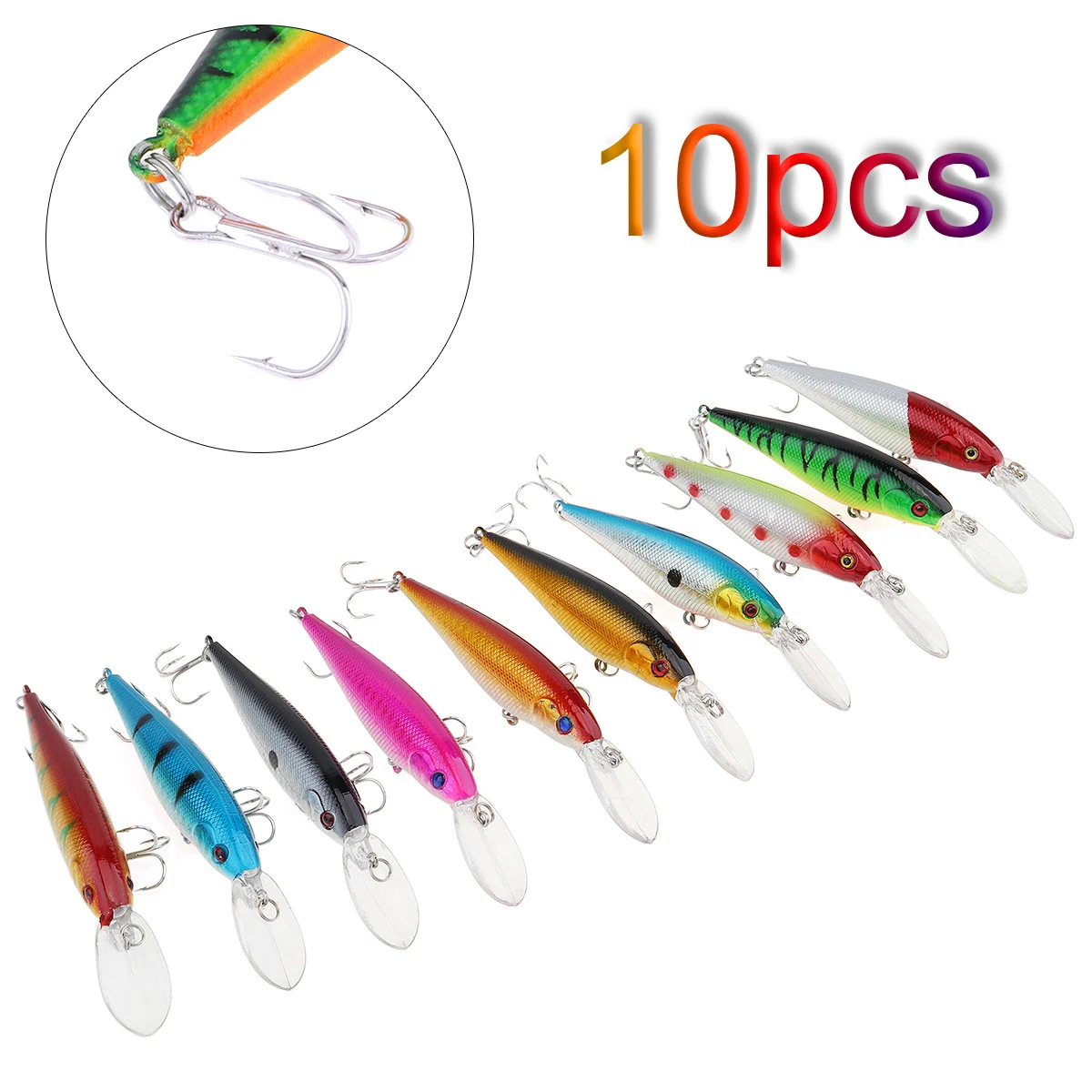 10pcs/lot 10.5g 11.5cm Fishing Lure Fit Artificial Hard Tackle Floating Minnow with 3D Eyes and Steel Ball