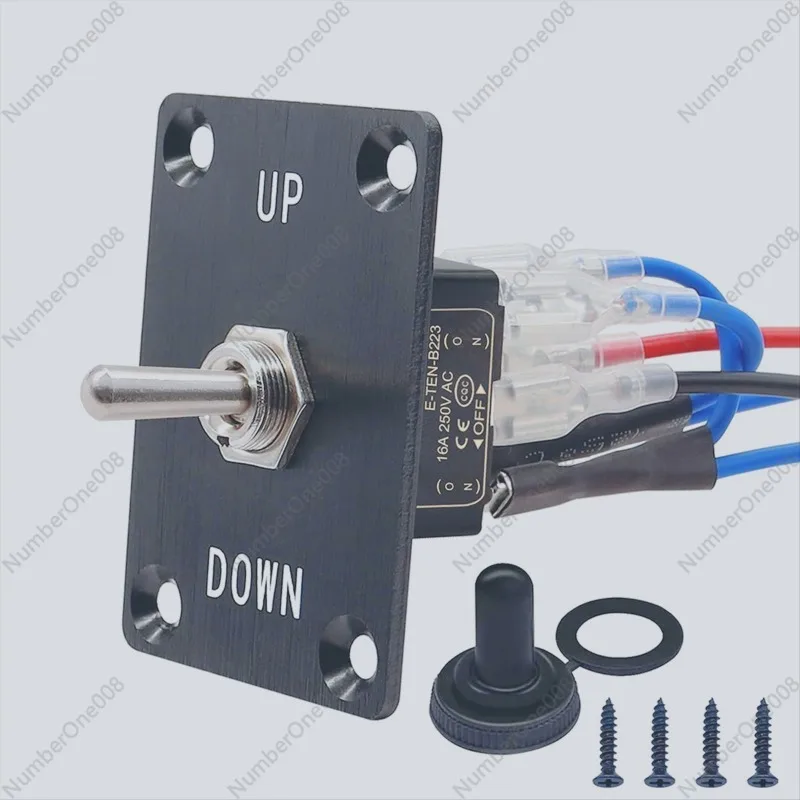 Rocker Toggle Switches Momentary 6 Pin 3 Position (ON)-Off-(ON)UP/Down Polarity Reverse Switch with Panel,Wires and Cap