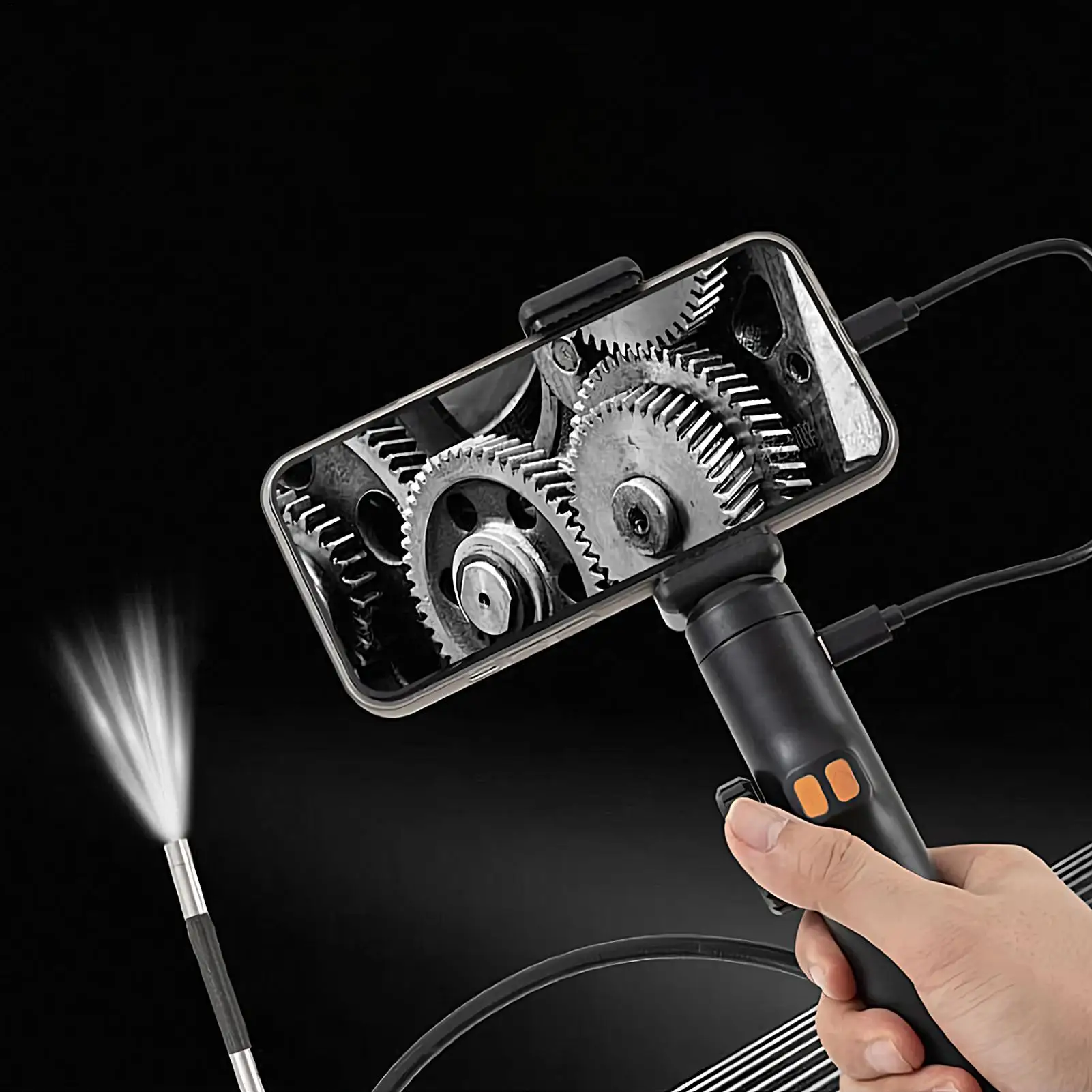 

Endoscope Camera With Light Video Inspection Scope With Light Flexible Snake Scope For Mechanics Electrical Equipment Duct
