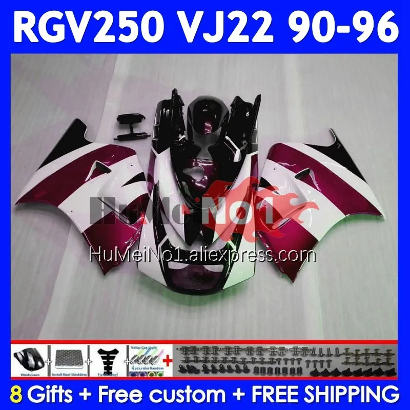 RGV250 For SUZUKI SAPC RGV-250 VJ22 109No.131 RGV 250 90 91 92 93 94 95 96 1990 1991 1992 1993 Wine red 1994 1995 1996 Fairing