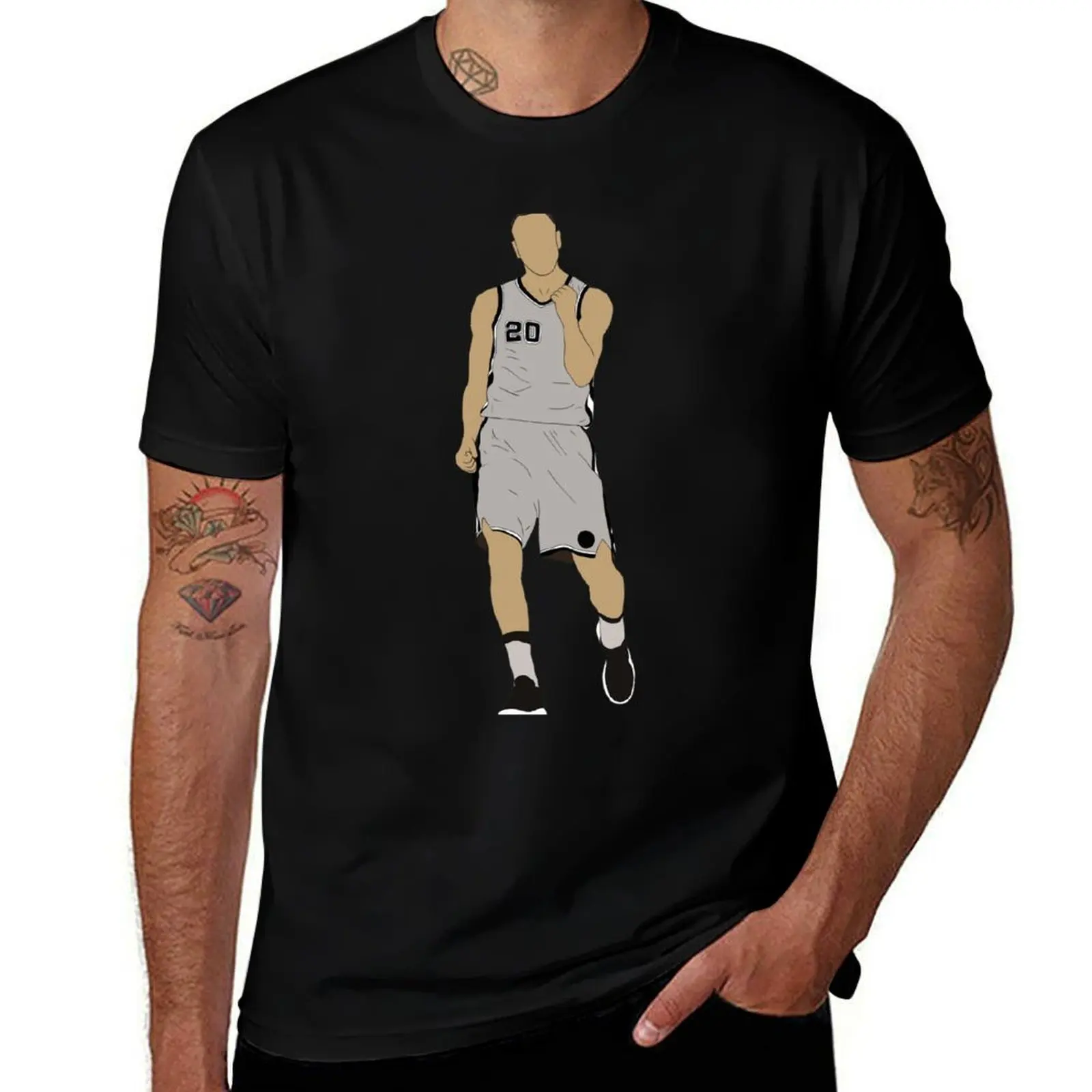 

Manu Ginobili Celebration T-Shirt funny t shirts cotton t shirts for man cotton t shirt custom print T-Shirt