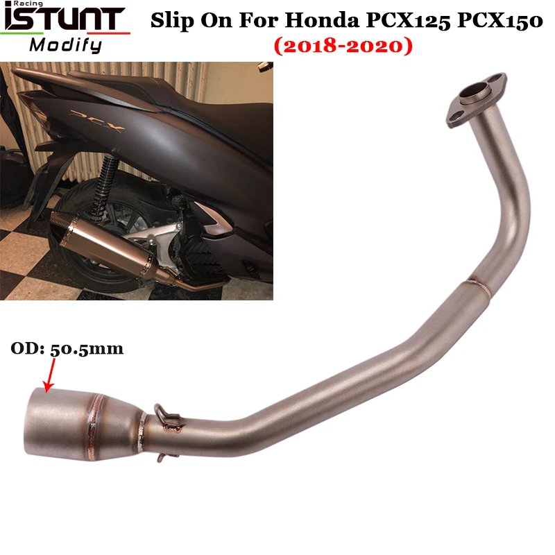 

For Honda PCX125 PCX150 PCX 125 PCX 150 2018 2019 2020 Motorcycle Exhaust Escape Slip On Front Link Pipe Connection 51mm Muffler