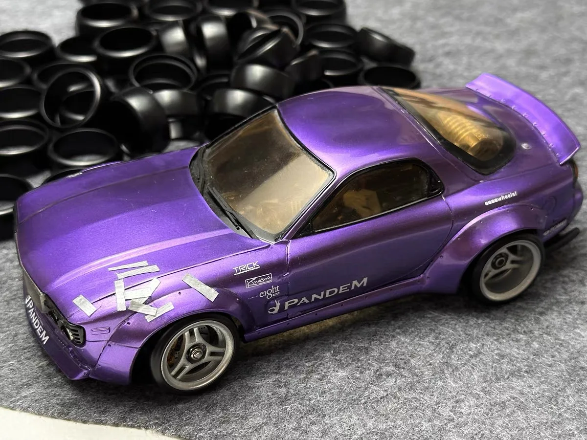 20mm/22mm Drift Tire simulation tire Bald tyre for RC Car 1/28 1/24 DriftArt Kyosho Mini-Z  TG SUPER XRX DRZ Wltoys k969