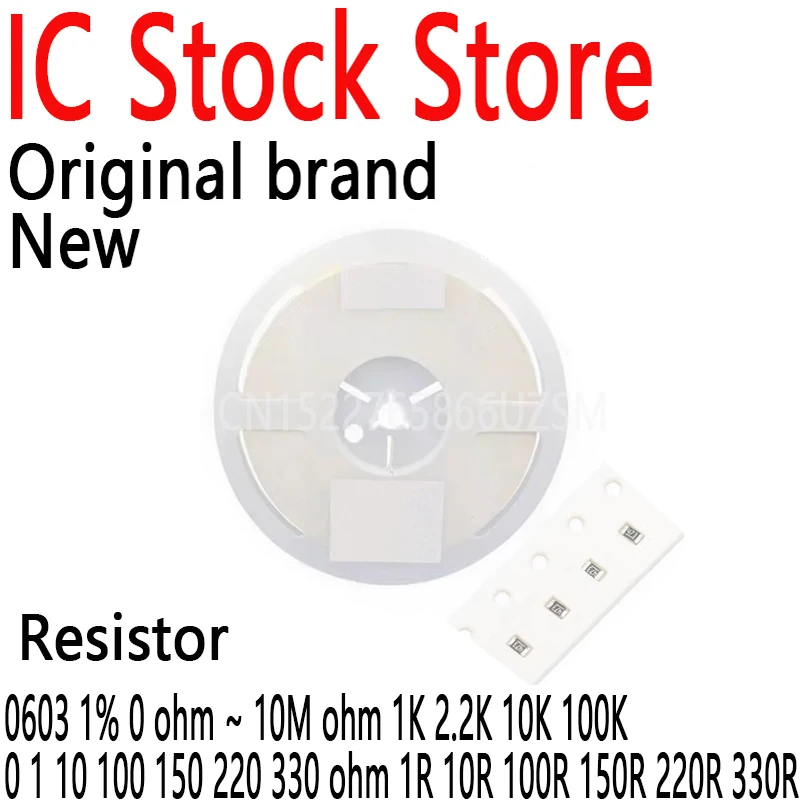 5000PCS Resistor SMD Accuracy 0603 1% 0 ohm ~ 10M ohm 1K 2.2K 10K 100K 0 1 10 100 150 220 330 ohm 1R 10R 100R 150R 220R 330R