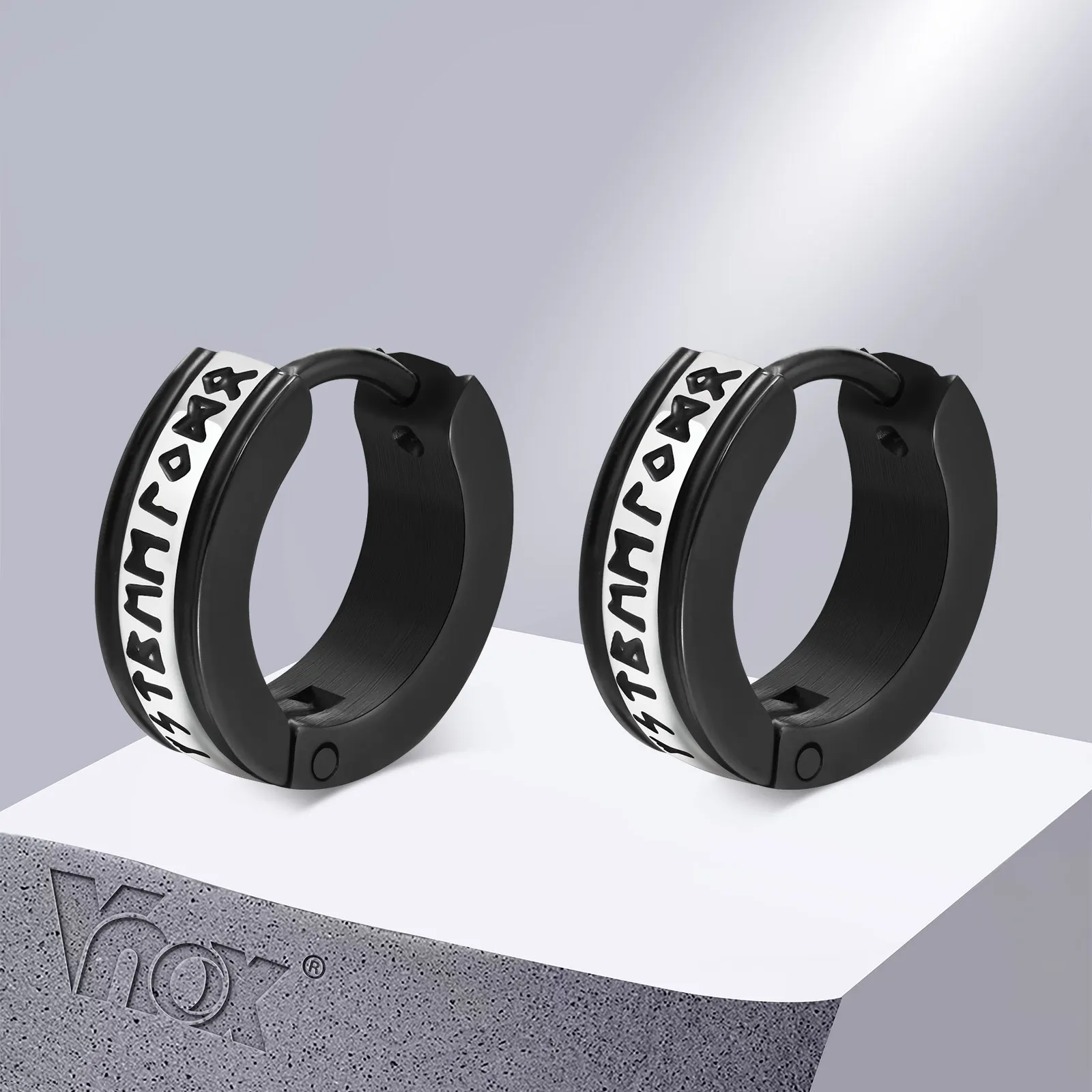 

Vnox Nordic Viking Earrings for Men, Stainless Steel Viking Rune Almut Hoop Earrings, Unisex Small Hoops Huggie