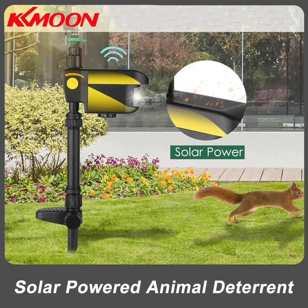 

Sprinkler Automatic Rotating Large Area Solar Powered Motion Activated Animal Repeller Sprinkler Garden Animal Deterrent